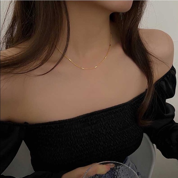 2-Piece Stacked Square Pendant Necklace - Gold - Picture 7 of 11